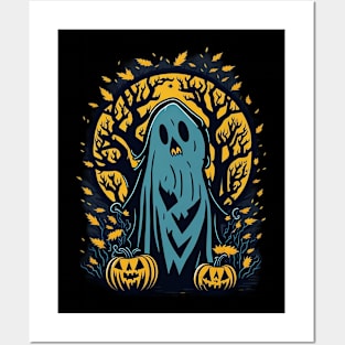 Halloween Ghost Pumpkin Posters and Art